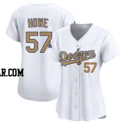 Steve Howe Women's Los Angeles Dodgers Gold Limited White 2025 Collection Jersey