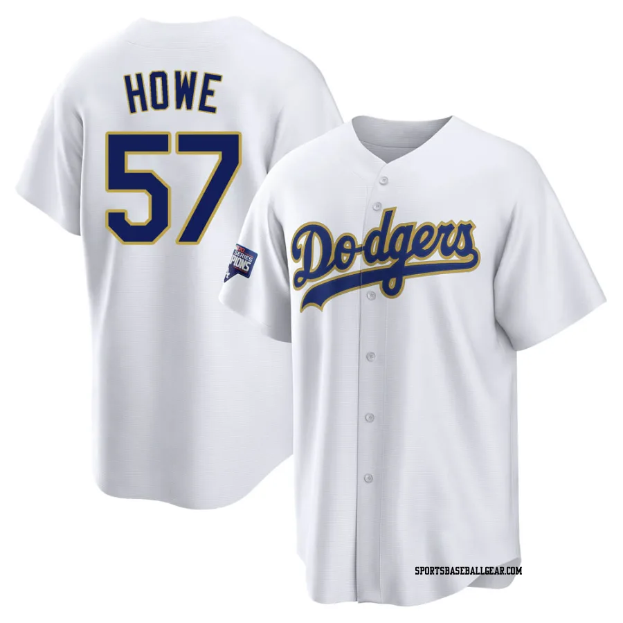 Steve Howe Youth Los Angeles Dodgers White/Gold Replica 2021 Gold Program Player Jersey
