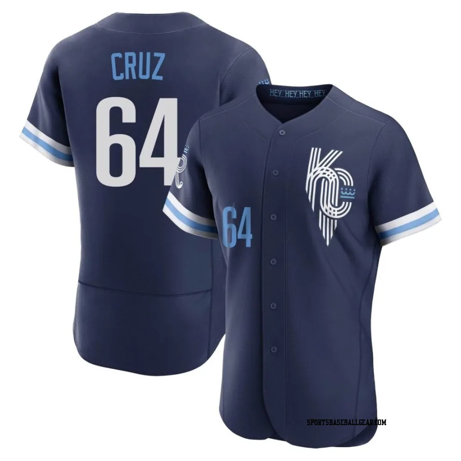 Steven Cruz Men's Kansas City Royals Navy Authentic 2022 City Connect Jersey