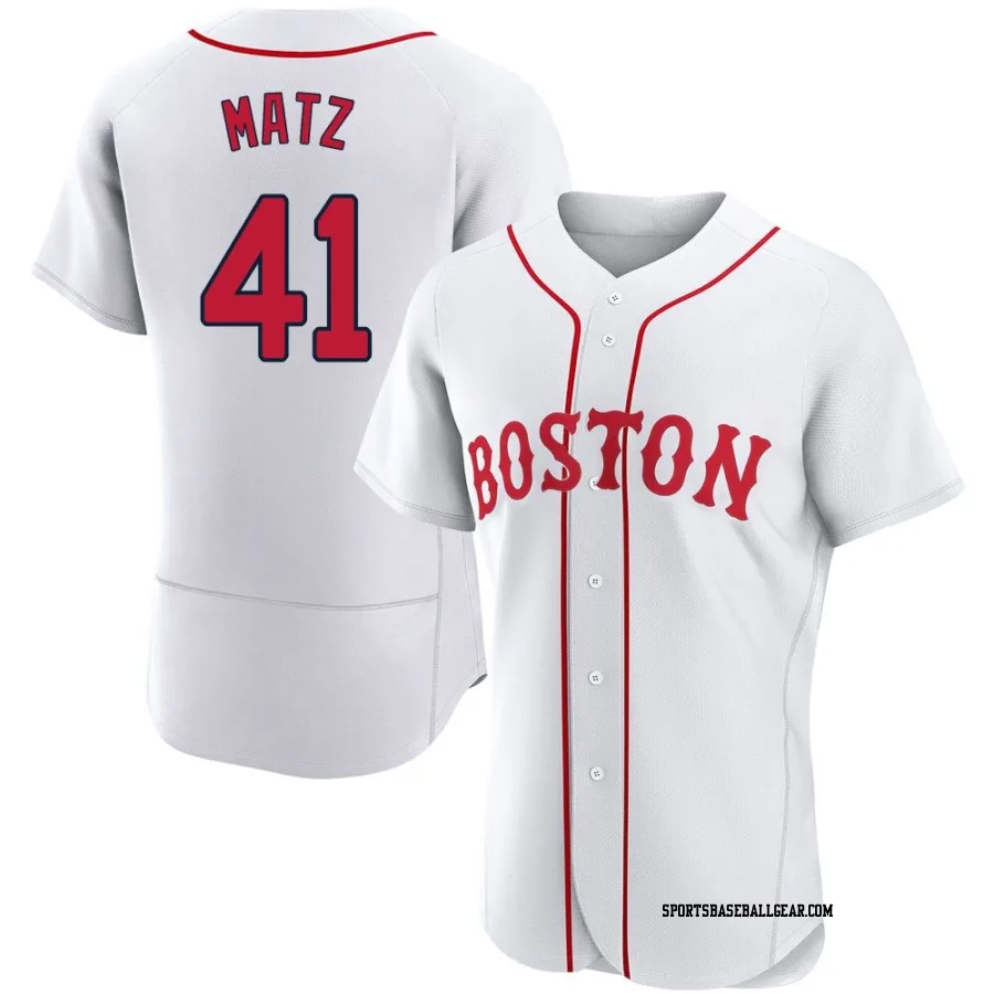 Steven Matz Men's Boston Red Sox White Authentic 2021 Patriots' Day Jersey