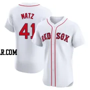 Steven Matz Men's Boston Red Sox White Elite Home Patch Jersey