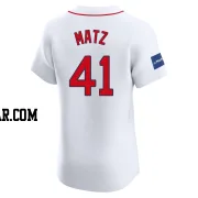 Steven Matz Men's Boston Red Sox White Elite Home Patch Jersey