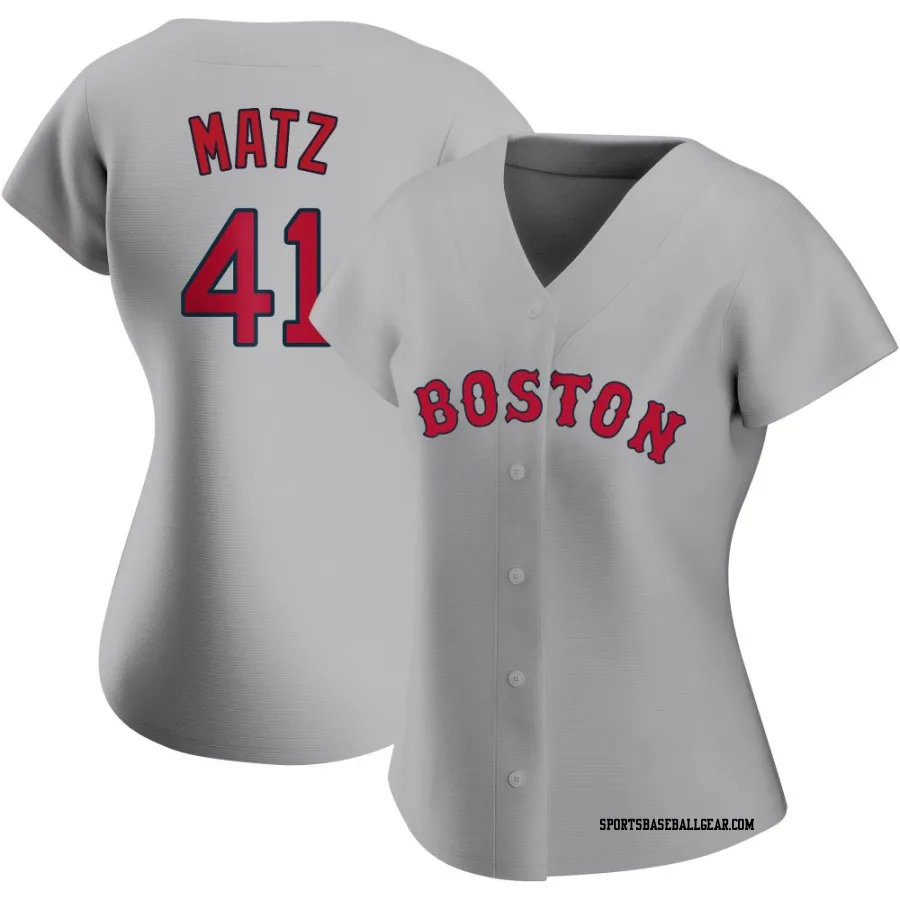 Steven Matz Women's Boston Red Sox Gray Replica Road Jersey