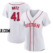 Steven Matz Women's Boston Red Sox White Authentic 2021 Patriots' Day Jersey