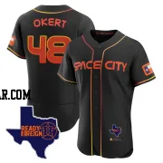 Steven Okert Men's Houston Astros Black Authentic 2023 Space City Ready 2 Reign Flex Base Jersey