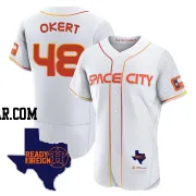 Steven Okert Men's Houston Astros White Authentic 2023 Space City Ready 2 Reign Flex Base Jersey