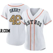 Steven Okert Women's Houston Astros Gold Replica White 2023 Collection Jersey