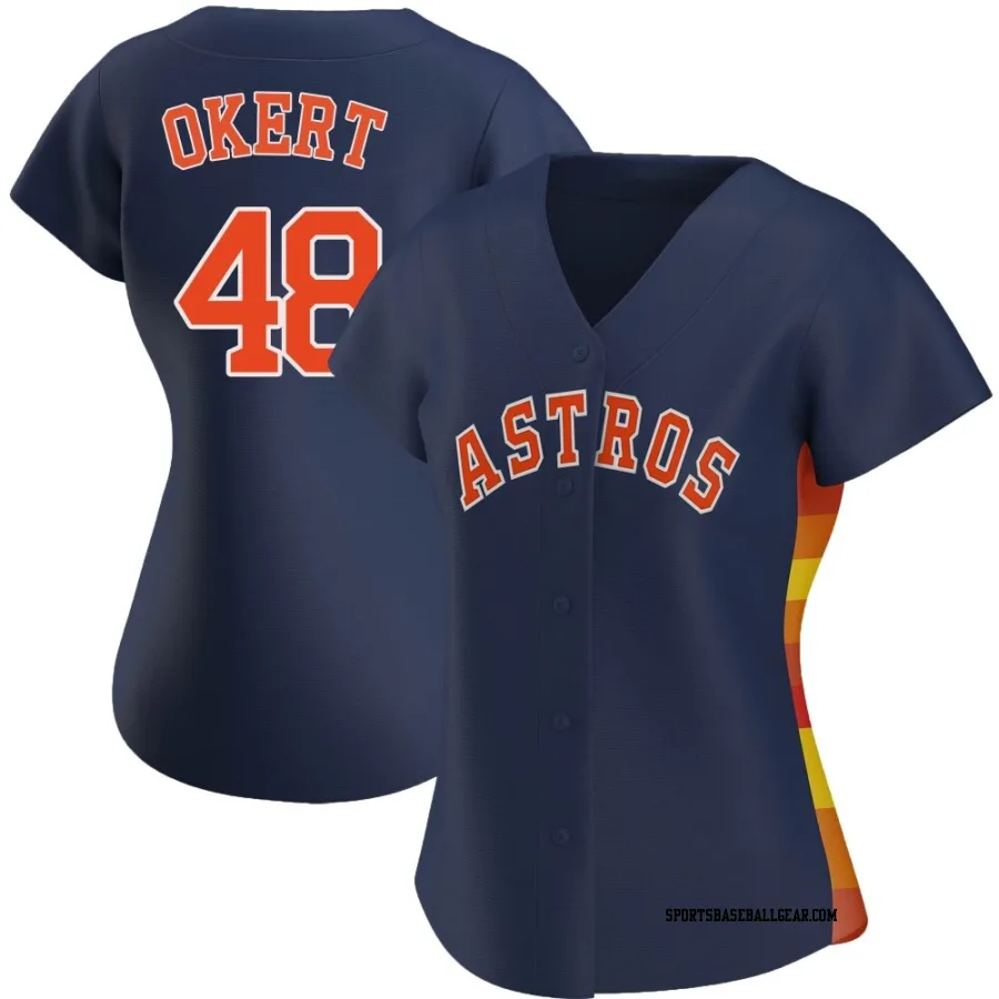 Steven Okert Women's Houston Astros Navy Authentic Alternate Jersey