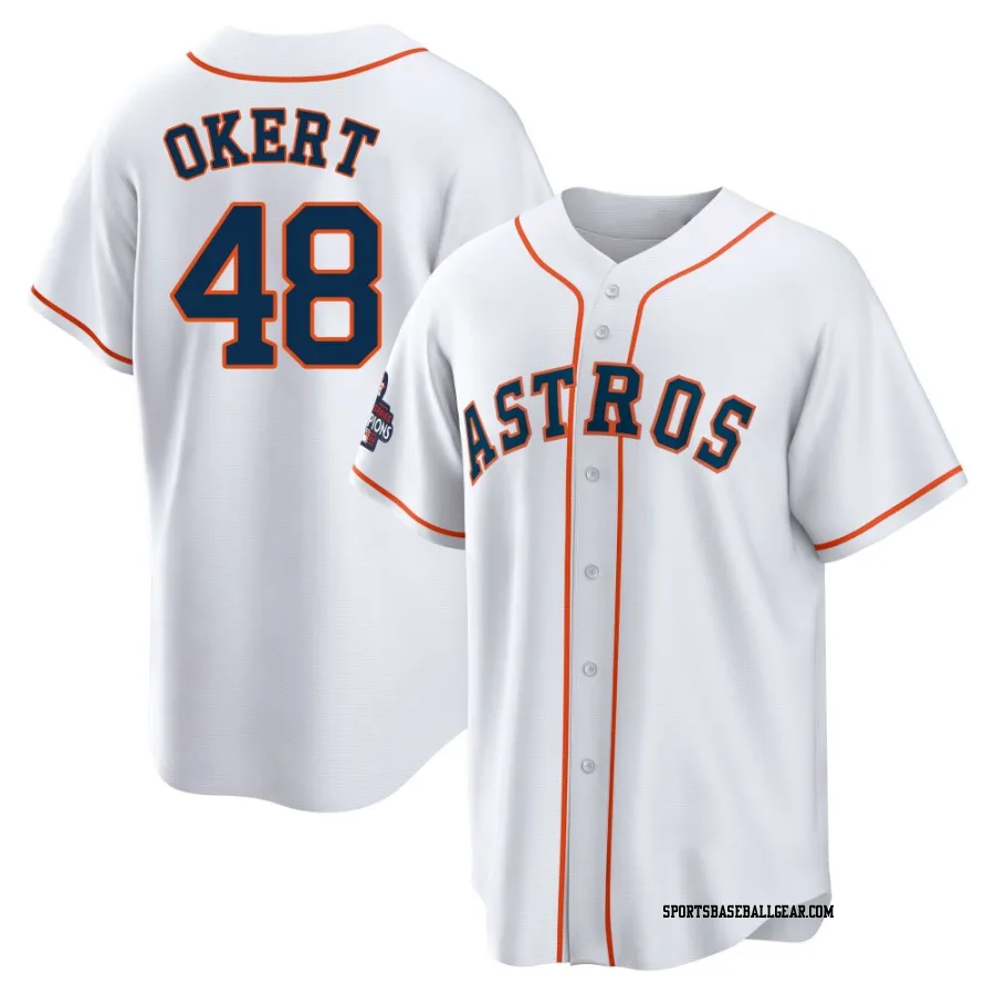 Steven Okert Youth Houston Astros White Replica 2022 World Series Champions Home Jersey