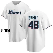 Steven Okert Youth Miami Marlins White Replica Home Jersey