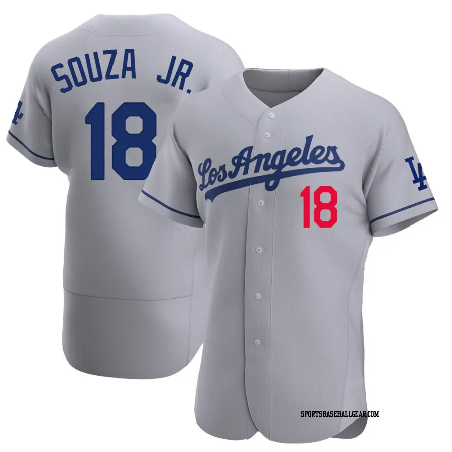 Steven Souza Jr. Men's Los Angeles Dodgers Gray Authentic Away Jersey