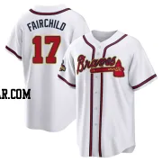 Stuart Fairchild Men's Atlanta Braves Gold Replica White 2022 Program Jersey