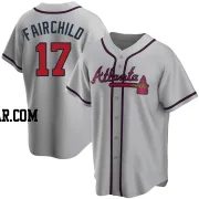 Stuart Fairchild Men's Atlanta Braves Gray Replica Road Jersey