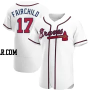 Stuart Fairchild Men's Atlanta Braves White Authentic Home Jersey