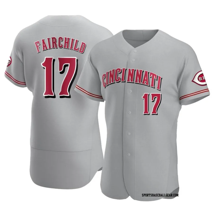 Stuart Fairchild Men's Cincinnati Reds Gray Authentic Road Jersey