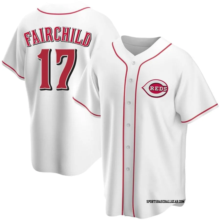 Stuart Fairchild Men's Cincinnati Reds White Replica Home Jersey