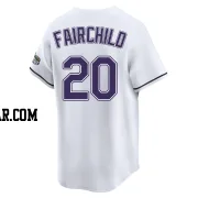 Stuart Fairchild Men's Tampa Bay Rays White Limited Throwback Cooperstown Jersey