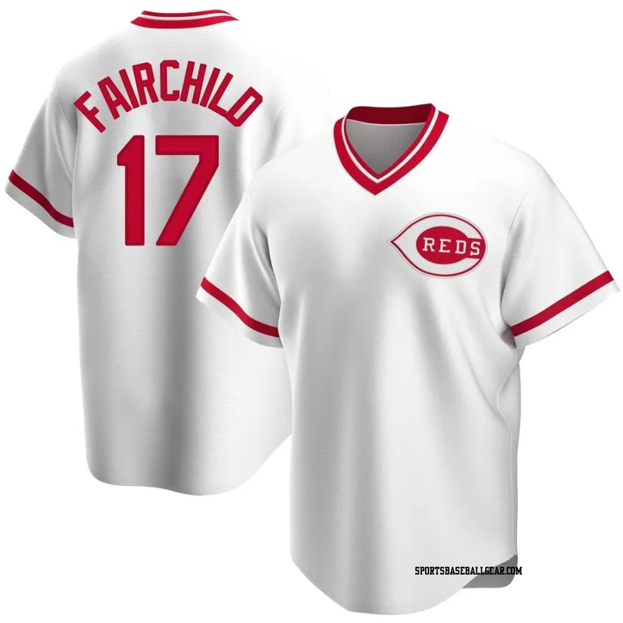 Stuart Fairchild Youth Cincinnati Reds White Replica Home Cooperstown Collection Jersey