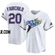 Stuart Fairchild Youth Tampa Bay Rays White Limited Throwback Cooperstown Jersey