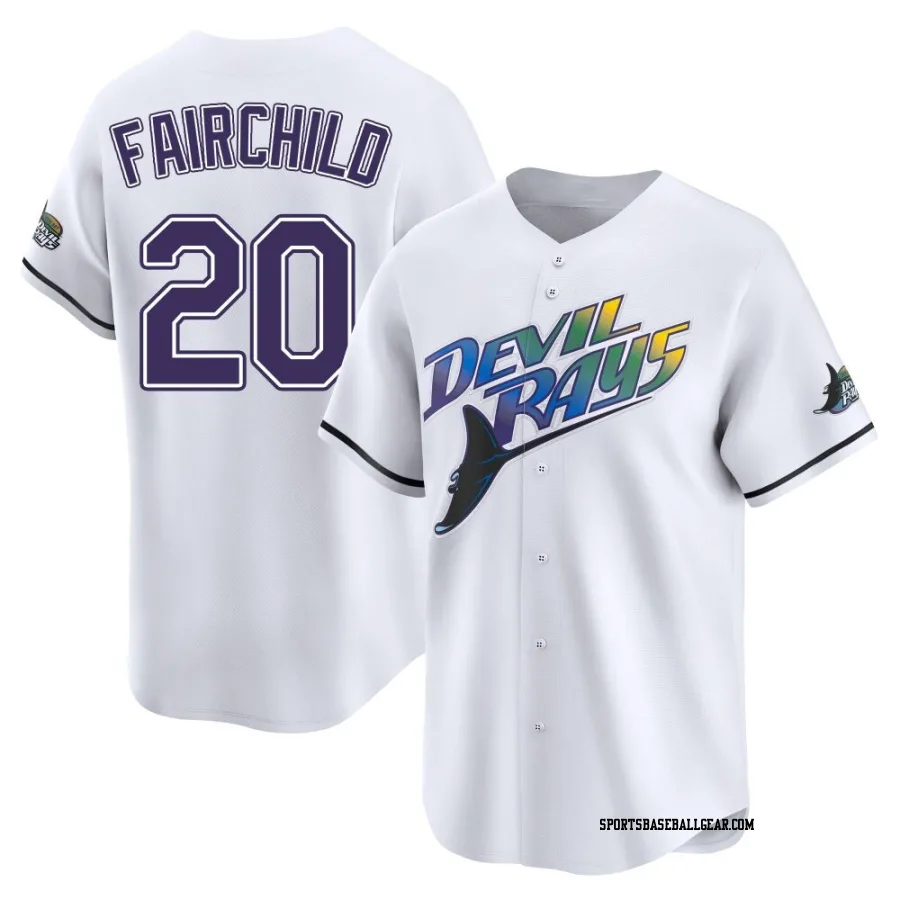 Stuart Fairchild Youth Tampa Bay Rays White Limited Throwback Cooperstown Jersey