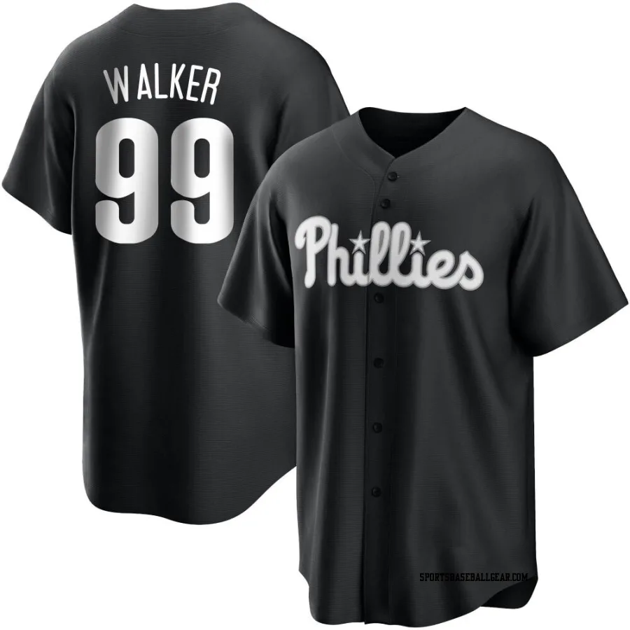 Taijuan Walker Men's Philadelphia Phillies Black/White Replica Jersey