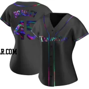 Taj Bradley Women's Tampa Bay Rays Black Holographic Replica Alternate Jersey