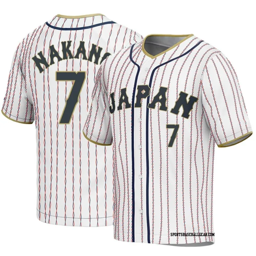 Takumu Nakano Men's Japan Baseball White Replica 2023 World Baseball Classic Jersey