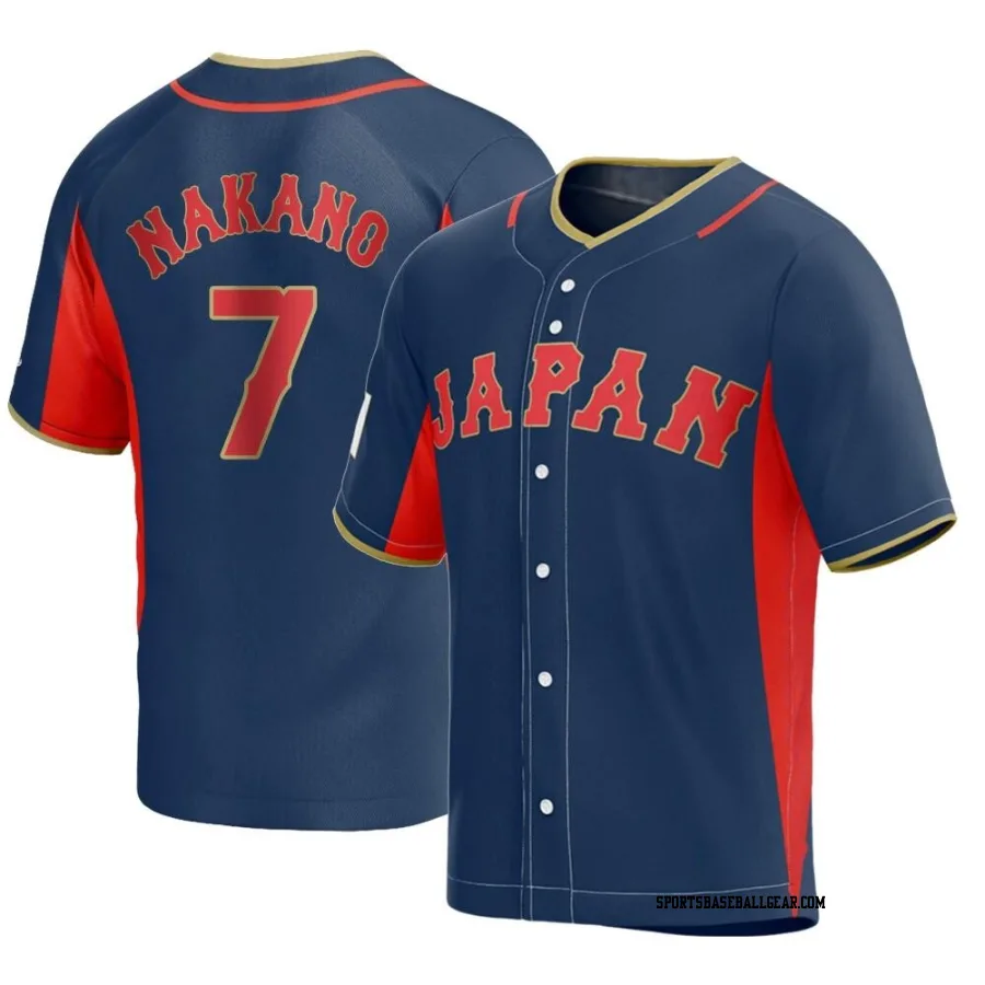 Takumu Nakano Youth Japan Baseball Navy Replica 2023 World Baseball Classic Jersey
