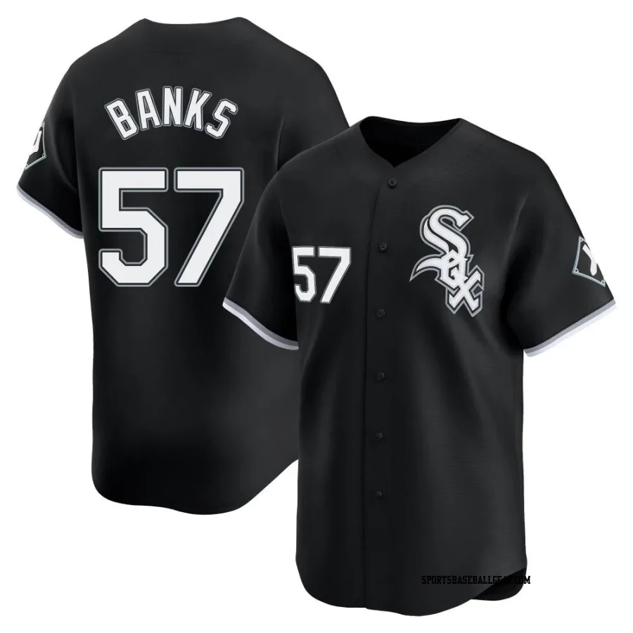 Tanner Banks Men&#039;s Chicago White Sox Black Limited Alternate Jersey