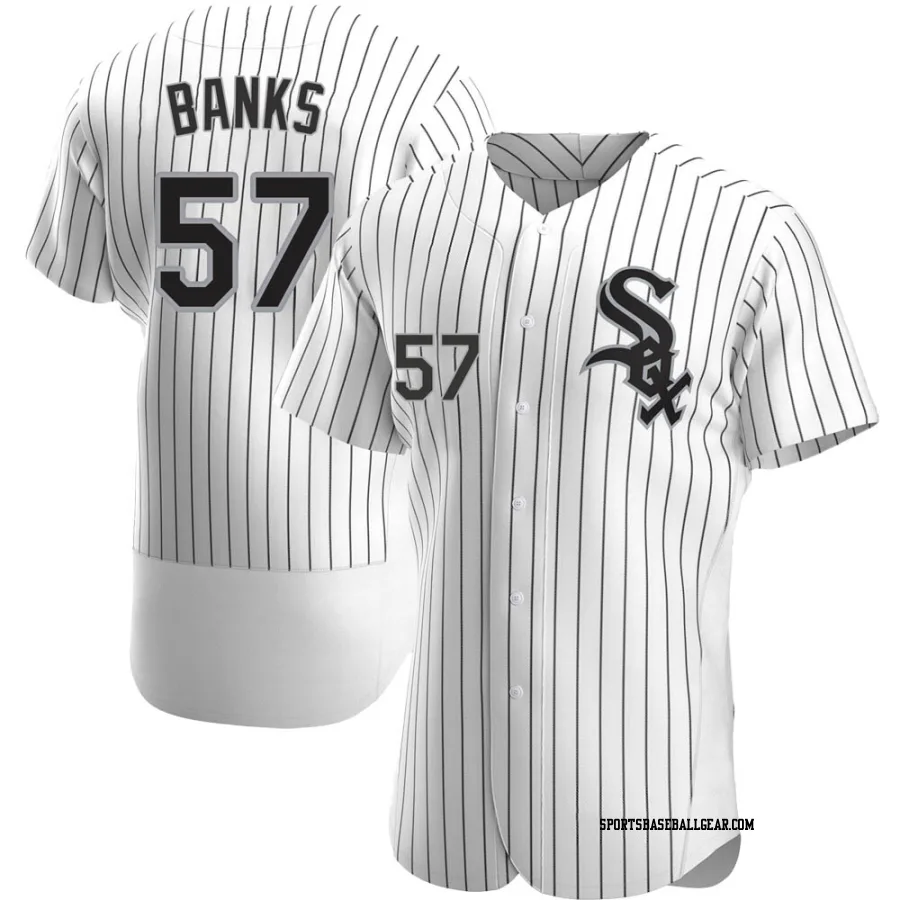 Tanner Banks Men&#039;s Chicago White Sox White Authentic Home Jersey