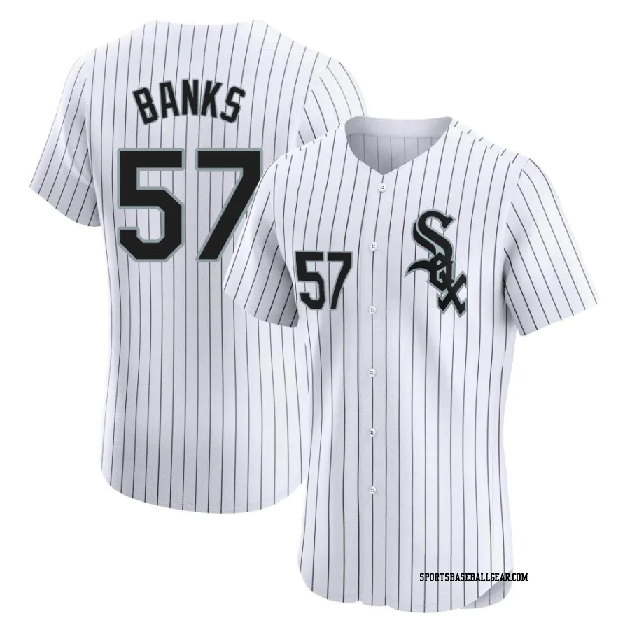 Tanner Banks Men&#039;s Chicago White Sox White Elite Home Jersey