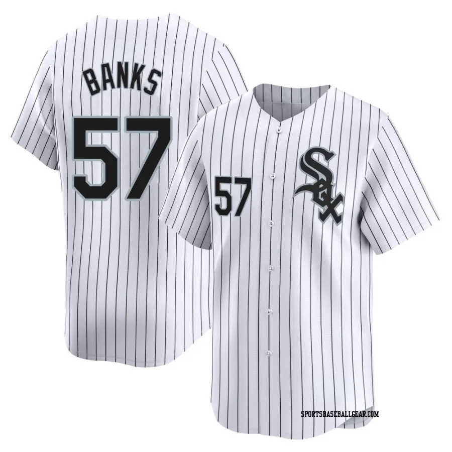 Tanner Banks Men&#039;s Chicago White Sox White Limited Home Jersey