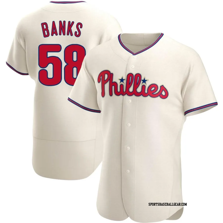 Tanner Banks Men's Philadelphia Phillies Cream Authentic Alternate Jersey