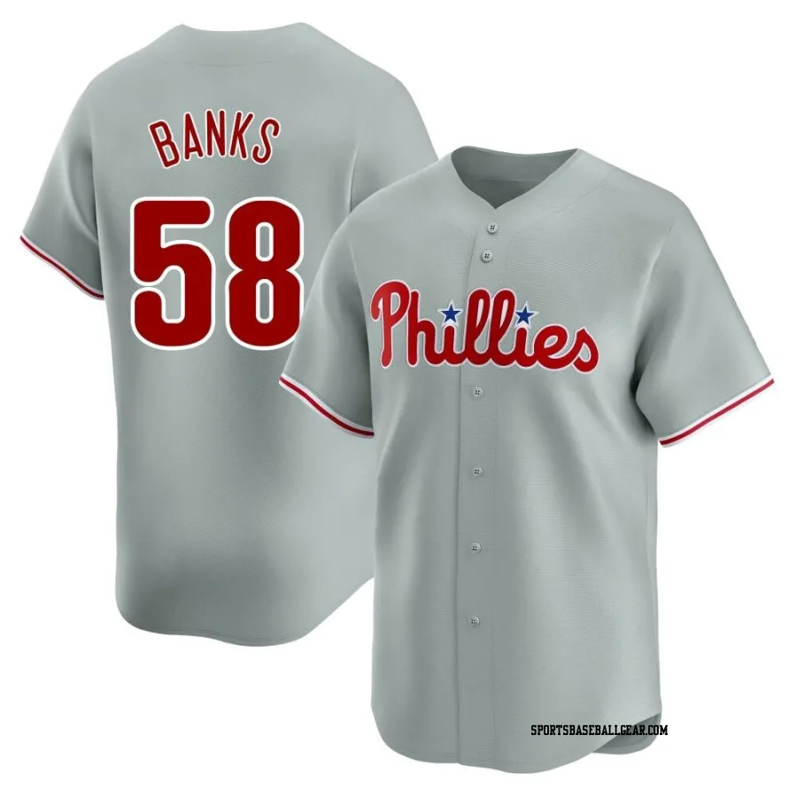 Tanner Banks Men's Philadelphia Phillies Gray Limited Away Jersey