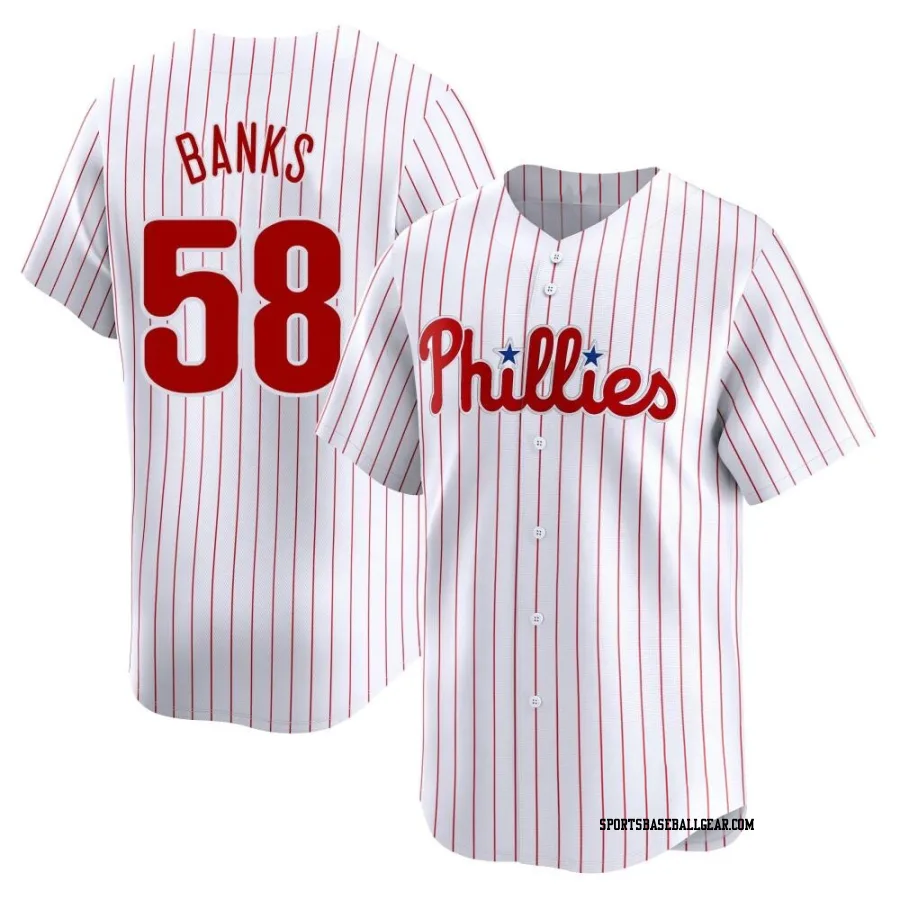Tanner Banks Men's Philadelphia Phillies White Limited Home Jersey