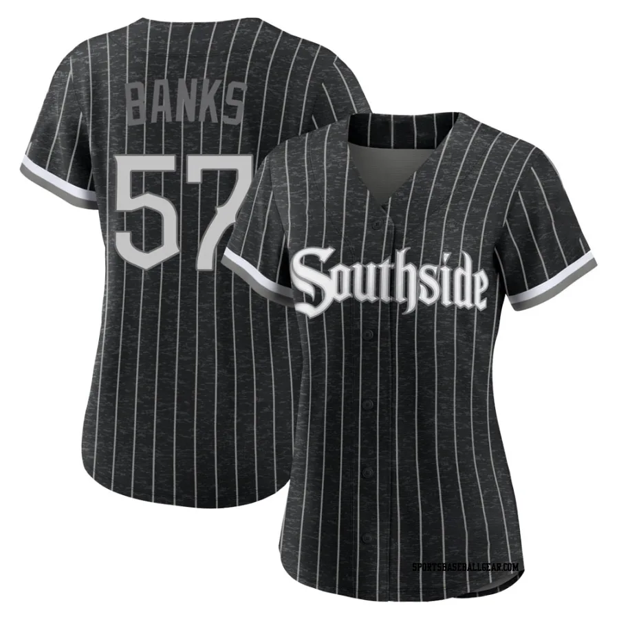 Tanner Banks Women&#039;s Chicago White Sox Black Replica 2021 City Connect Jersey