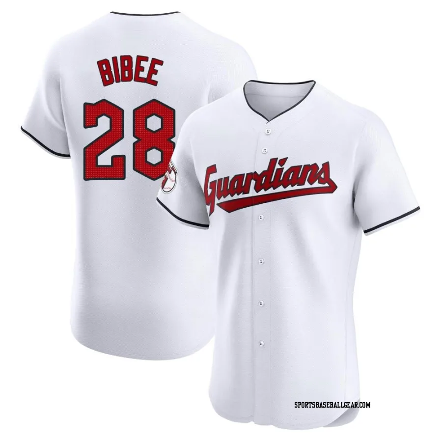 Tanner Bibee Men's Cleveland Guardians White Elite Home Jersey