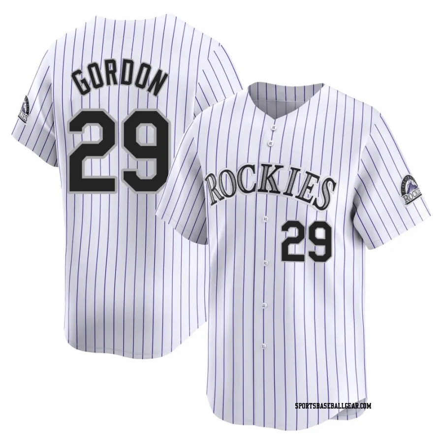 Tanner Gordon Men's Colorado Rockies White Limited Home Jersey