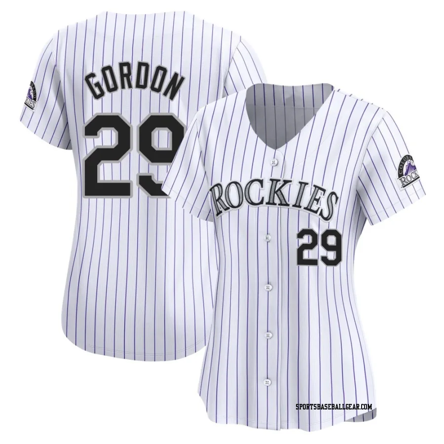 Tanner Gordon Women's Colorado Rockies White Limited Home Jersey