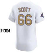Tanner Scott Men's Los Angeles Dodgers Gold Elite White 2025 Collection Jersey