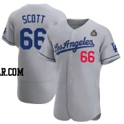Tanner Scott Men's Los Angeles Dodgers Gray Authentic Away Official 2024 World Series Jersey