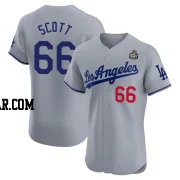 Tanner Scott Men's Los Angeles Dodgers Gray Elite Road 2024 World Series Jersey