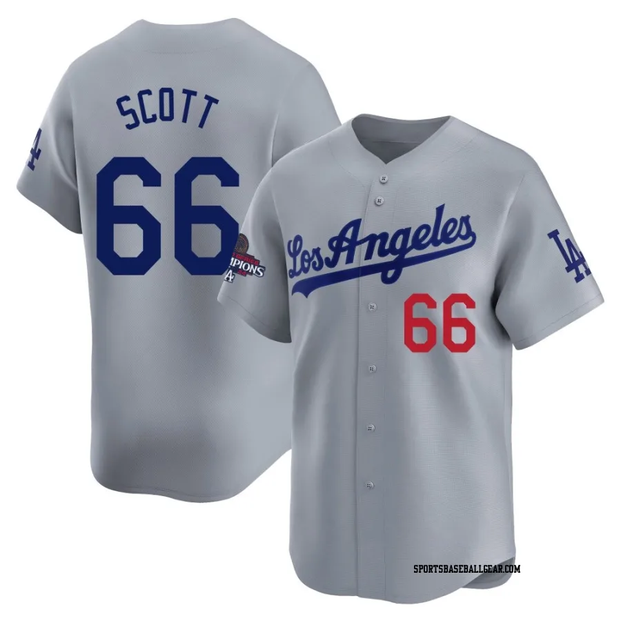 Tanner Scott Men's Los Angeles Dodgers Gray Limited Away World Series Champions Jersey