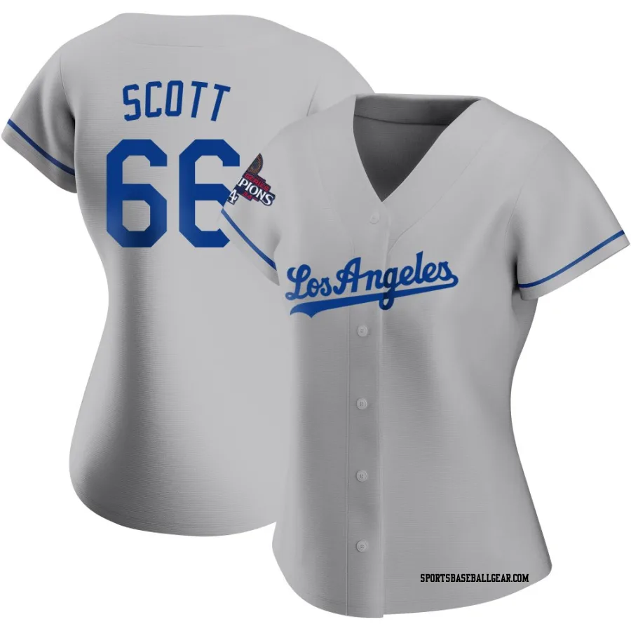 Tanner Scott Women's Los Angeles Dodgers Gray Authentic Road 2024 World Series Champions Jersey