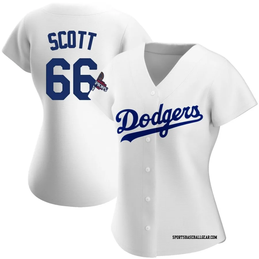 Tanner Scott Women's Los Angeles Dodgers White Authentic Home 2024 World Series Champions Jersey