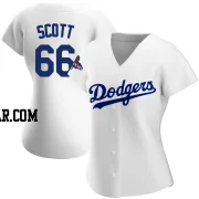 Tanner Scott Women's Los Angeles Dodgers White Replica Home 2024 World Series Champions Jersey