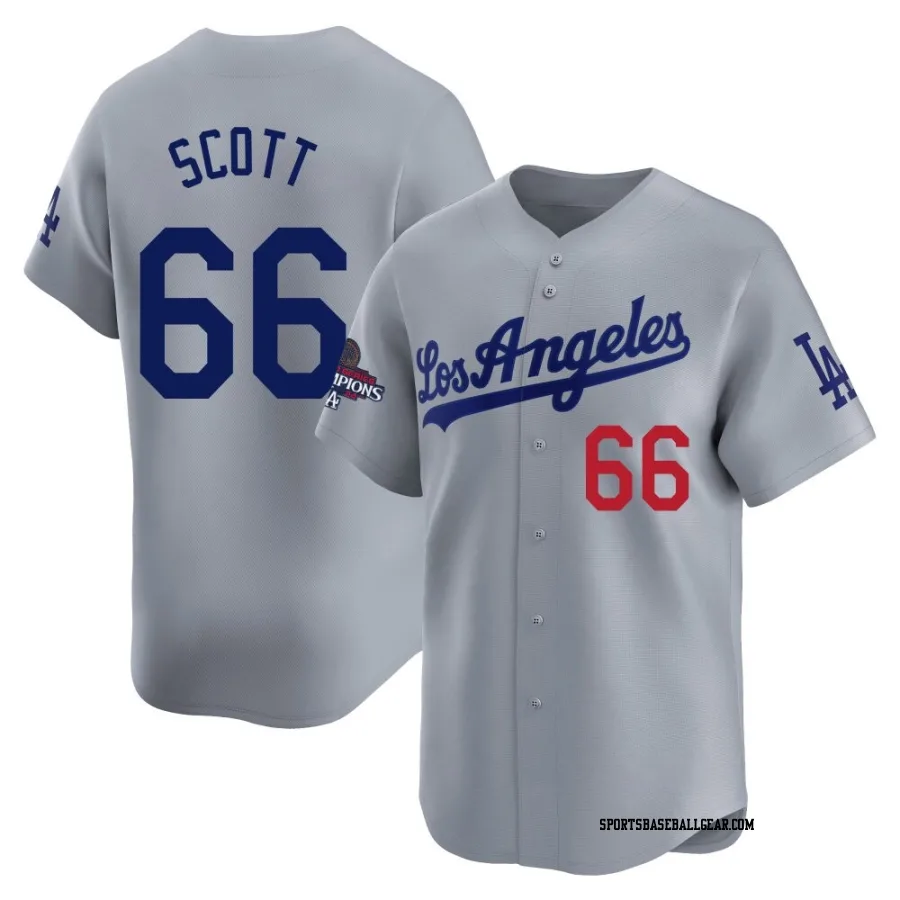 Tanner Scott Youth Los Angeles Dodgers Gray Limited Away World Series Champions Jersey