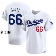 Tanner Scott Youth Los Angeles Dodgers White Limited Home 2024 World Series Champions Jersey