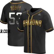 Tayler Scott Men's Arizona Diamondbacks Black Golden Replica Alternate 2023 World Series Jersey