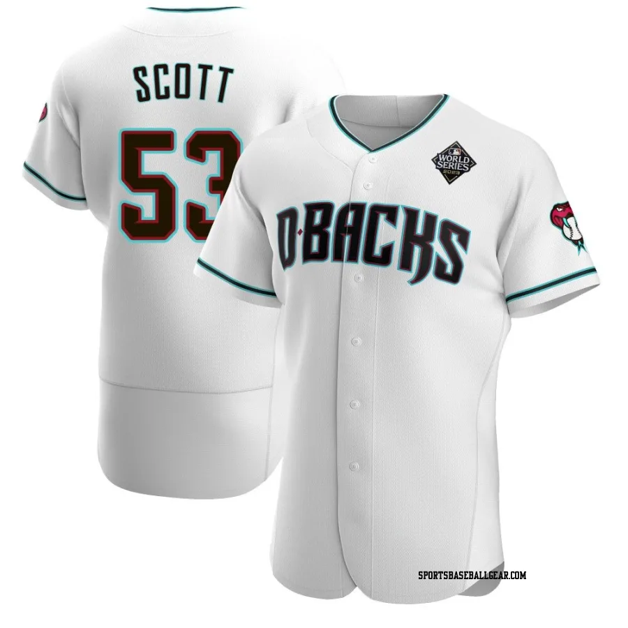 Tayler Scott Men's Arizona Diamondbacks White Authentic Teal Alternate 2023 World Series Jersey